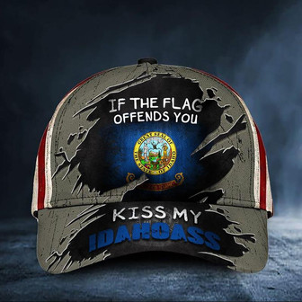 If The Flag Offends You Kiss My Idahoass Cap USA Flag Vintage Hat Proud Of Idaho State Hat - Thegiftio UK