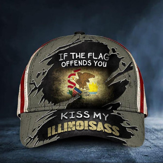 If The Flag Offends You Kiss My Illinoisass Cap USA Flag Vintage Hat Honor Illinois State Hat - Thegiftio UK