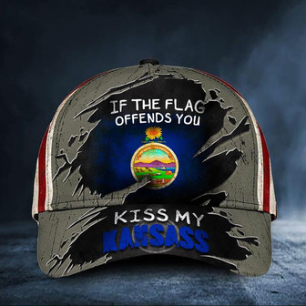 If The Flag Offends You Kiss My Kansasass Cap USA Flag Vintage Hat Mens M K State Hat - Thegiftio UK