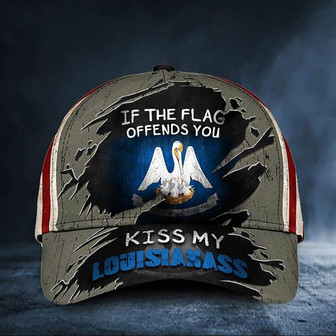 If The Flag Offends You Kiss My Louisianass Cap USA Flag Hat Unique Louisiana Gift Ideas Hat - Thegiftio