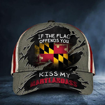 If The Flag Offends You Kiss My Marylandass Cap USA Flag Unique Hat State Of Maryland Hat - Thegiftio UK
