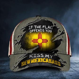 If The Flag Offends You Kiss My New Mexicanass Cap Vintage US Flag Hat For Husband Presents Hat - Thegiftio UK