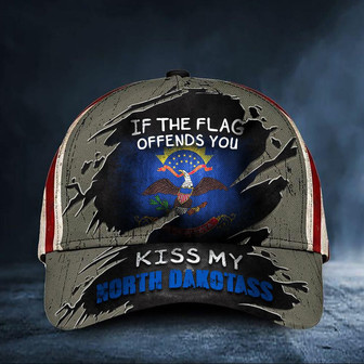 If The Flag Offends You Kiss My North Dakotass Cap USA Flag Hat Unique Gift For Bro Friends - Thegiftio UK