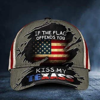 If The Flag Offends You Kiss My Texass Cap American Flag Texan Hat Funny Patriotic Texas Hat - Thegiftio UK