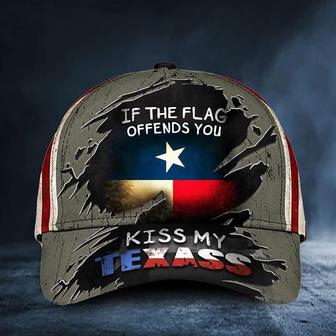 If You Flag Offends You Kiss My Texass Cap US Texas Flag Men Cap Hat - Thegiftio UK