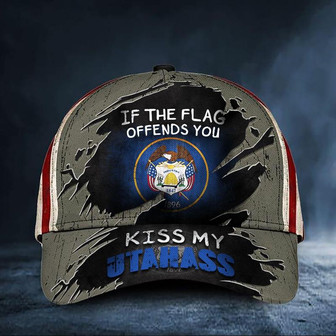 If The Flag Offends You Kiss My Utahass Cap Vintage USA Flag Unique Baseball Hat Utah Men Gift Hat - Thegiftio UK