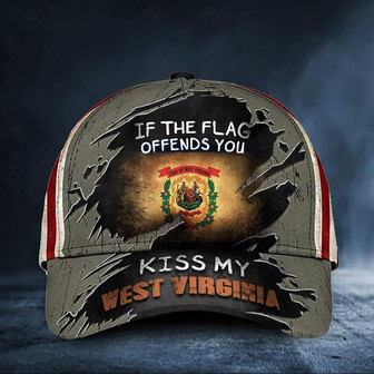 If The Flag Offends You Kiss My West Virginiass Cap USA Flag Vintage Hat Patriotic Wv Gifts Hat - Thegiftio UK