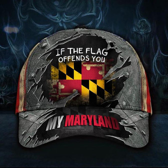 If The Flag Offends You My Maryland Hat Vintage USA Flag Cap Unique Best Neighbor Ever Gifts Hat - Thegiftio UK