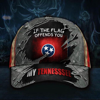 If The Flag Offends You My Tennessee Hat Vintage USA Flag Ball Cap Gift For Father In Law Hat - Thegiftio