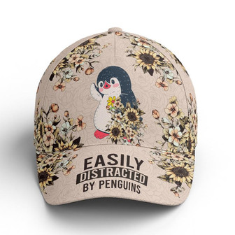 Floral Penguin Vintage Baseball Cap Hat - Thegiftio UK