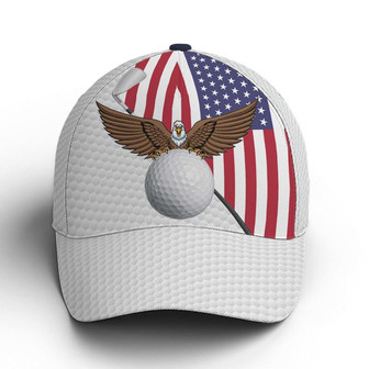 Golf American Flag Eagle Golf Ball Baseball Cap Hat - Thegiftio