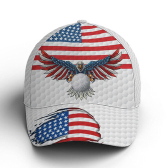 Golf American Flag Eagle Golf Ball Pattern Baseball Cap Hat - Thegiftio