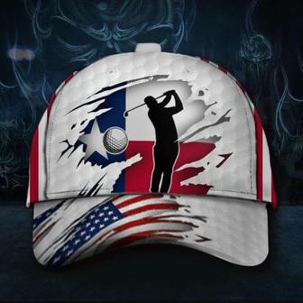 Golf Cap Texas American Flag Vintage Hat Golfer Unique Golf Gift For Him Hat - Thegiftio UK