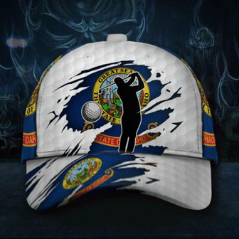 Golf Idaho Hat Great Seal Of Idaho State Flag Cap Cool Golf Gifts Merch - Thegiftio UK
