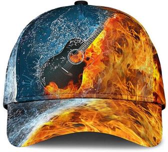 Guitar Burn It Up Water Fire Simple and Beautiful Printed Unisex Hat Classic Cap - Thegiftio UK