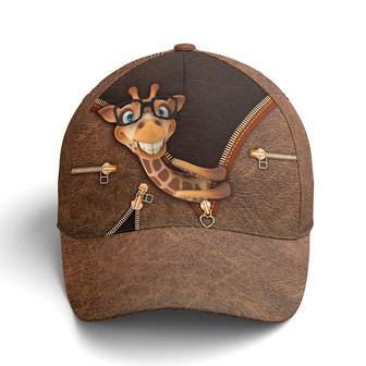 Hilarious Giraffe Leather Style Baseball Cap Hat - Thegiftio UK