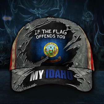 My Idaho Hat If The Flag Offends You Vintage USA Flag Baseball Cap For Men Idaho State Hat - Thegiftio UK