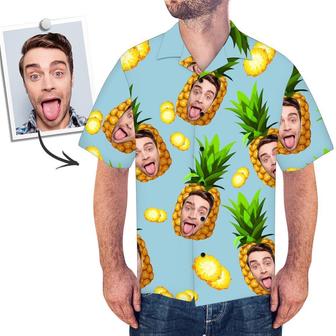 Custom Face Shirt Men's Hawaiian Shirt Big Pineapple - Seseable