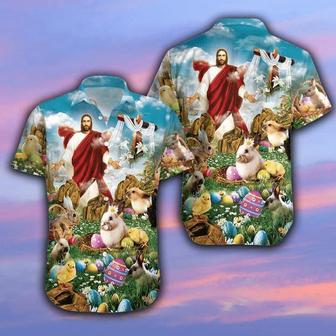 Happy Easter Jesus Is Risen Hawaiian Shirt - Seseable