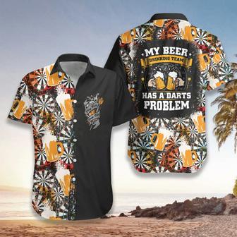 My Beer Drinking Team Has A Darts Problem Hawaiian Shirt - Seseable