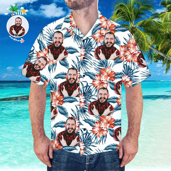 Custom Photo Face Vintage Hawaiian Shirt - Seseable