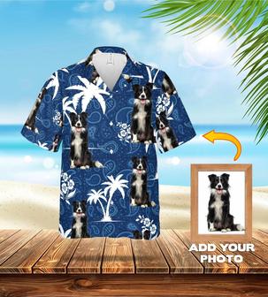 Custom Photo Dog Palm Blue Hawaii Shirt - Seseable