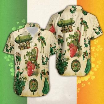 Vintage Girl Irish Patrick's Day Hawaiian Shirts Aloha Hawaii Shirt Aloha Shirt For Summer - Seseable