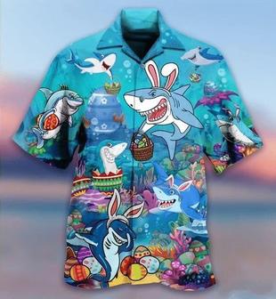 Enjoy Easter With Sharks Hawaiian Shirt - Seseable