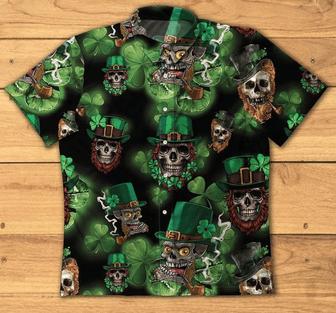 Skull Leprechaun Irish Happy St Patrick's Day Hawaiian Shirt - Seseable