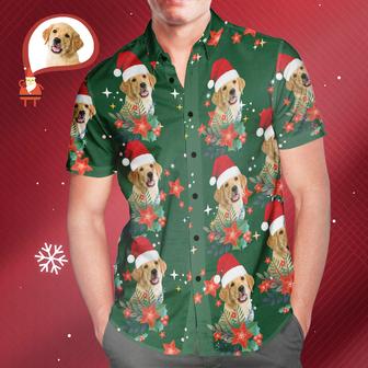Dog Custom Photo Christmas Hawaiian Shirts Christmas Gift For Pet Lovers - Seseable