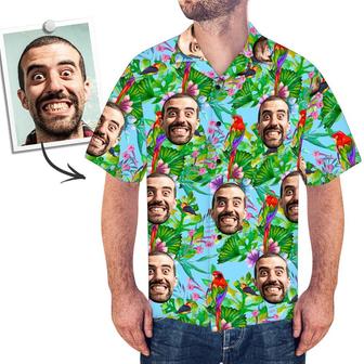 Custom Face Men's Hawaiian Shirt Parrot - Seseable