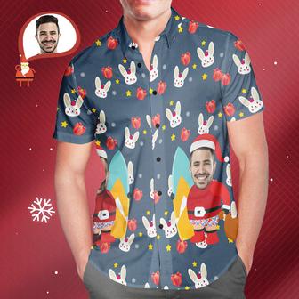 Custom Face All Over Print Christmas Hawaiian Shirt Christmas Gift For Him - Seseable
