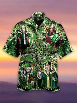 St Patrick's Day Hawaiian Shirt Shamrock Tartan Hawaiian Shirt - Upfamilie  Gifts Store