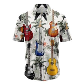 Guitar Tropical Vintage Hawaiian Shirt, Summer gift, Hawaiian Shirts for Men and Women Aloha Beach Shirt - Seseable