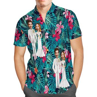 Wedding gifts, Custom Photo Hawaiian Shirt Personalized Wedding Hawaiian Flower Shirt Best Wedding Gift - Seseable