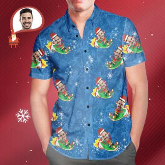 Custom Face Hawaiian Shirt Funny Santa Claus Hawaiian Shirt Christmas Gift - Seseable