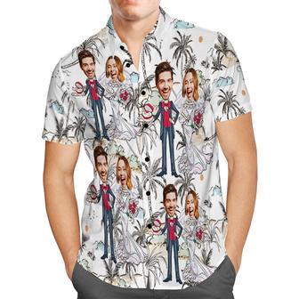 Custom Photo Hawaiian Shirt Artistic Wedding Photo Hawaiian Shirt Best Wedding Gift - Seseable