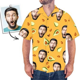 Custom Face Men's Hawaiian Shirt Avocado - Seseable