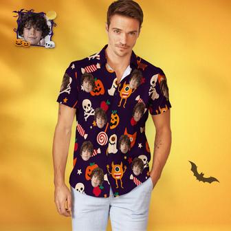 Men's Custom Face Hawaiian Shirt Funny Halloween Party Personalized Hawaiian Shirt - Seseable
