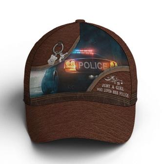 Just A Girl Loves Police Leather Style Baseball Cap Hat - Thegiftio UK