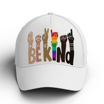 LGBT Pride Gift Hands Be Kind White Baseball Cap Hat - Thegiftio UK