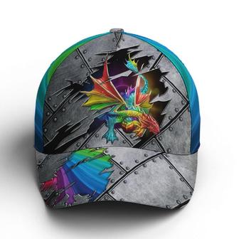 LGBTQ Dragon Metallic Style Baseball Cap Hat - Thegiftio UK