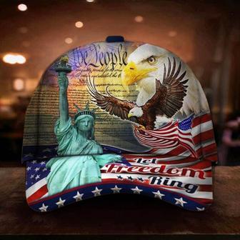 Liberties Eagle US Flag Let Freedom Ring Hat Patriotic Baseball Cap Honor Independence Day Hat - Thegiftio UK