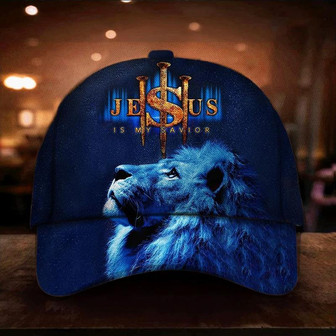 Lion Jesus Is My Savior Cap God Faith Religious Christian Hat For Men Women Gift Hat - Thegiftio UK