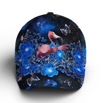 Magical Garden Night Flamingo Print Baseball Cap Hat - Thegiftio UK