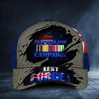 New Zealand Campaign Lest Forget Flag Hat Patriotic Remembrance Veterans Cap Hat - Thegiftio UK