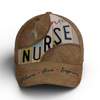 Nurse Love Inspire Leather Style Baseball Cap Hat - Thegiftio UK