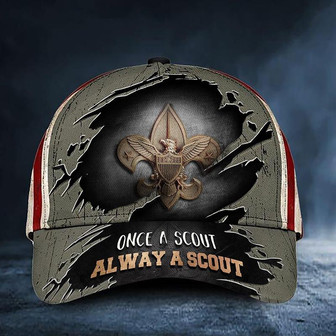 Once A Scout Always A Scout Cap US Flag Vintage Hat Proud Eagle Scout Gift Ideas Hat - Thegiftio