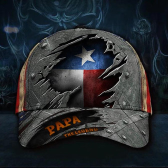 Papa The Legend Texas Hat Print American Flag Cap Best Day Gifts Hat Patriotic Hat - Thegiftio UK