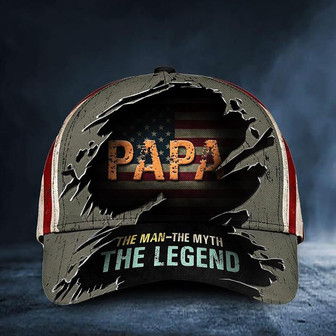 Papa The Man The Myth The Legend Baseball Hat American Flag Cap For Dad Father Gift Ideas Hat - Thegiftio UK